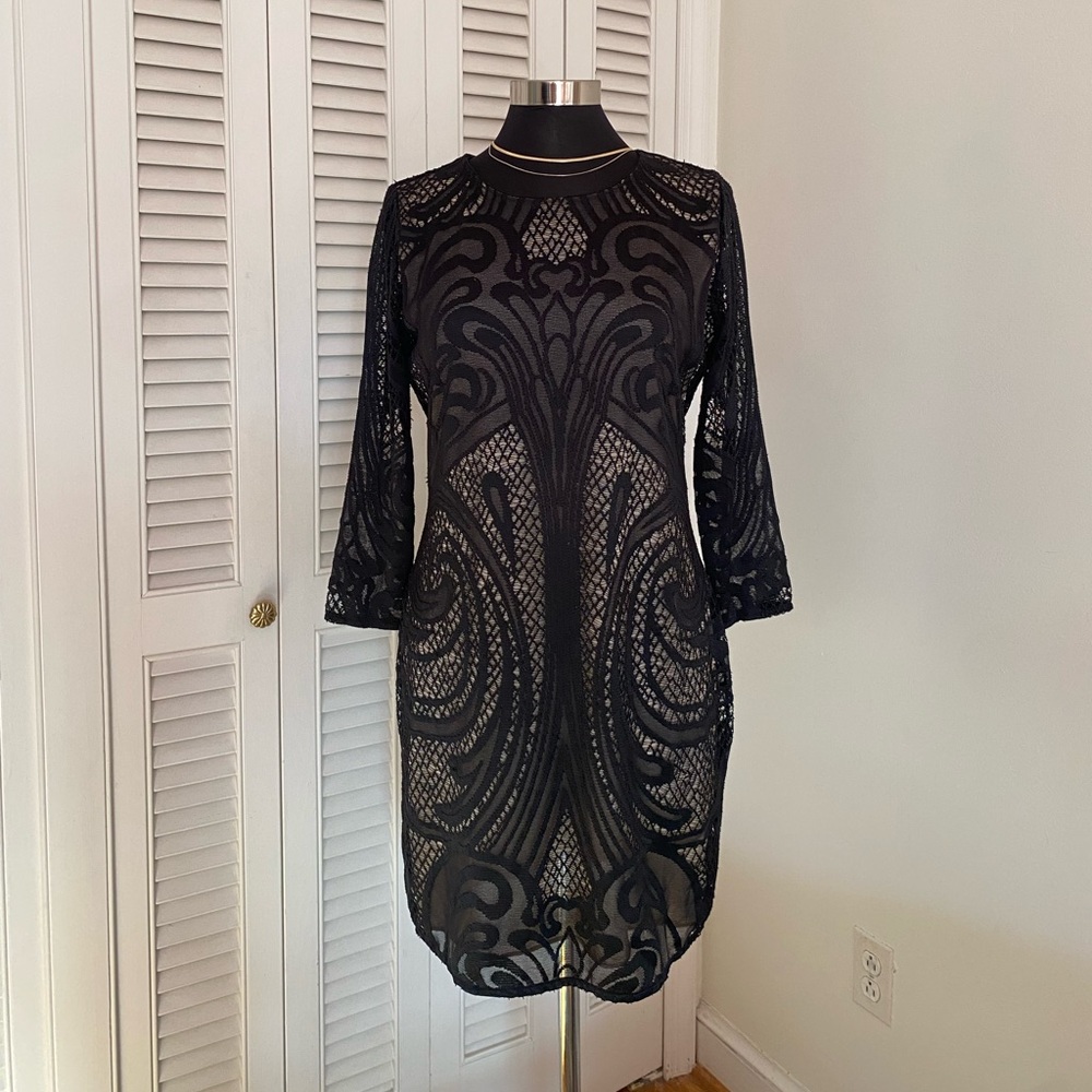 Elegant Black Lace Mango Dress